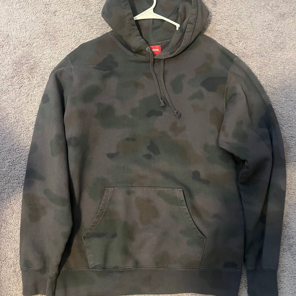 Supreme overdyed hoodie camo large